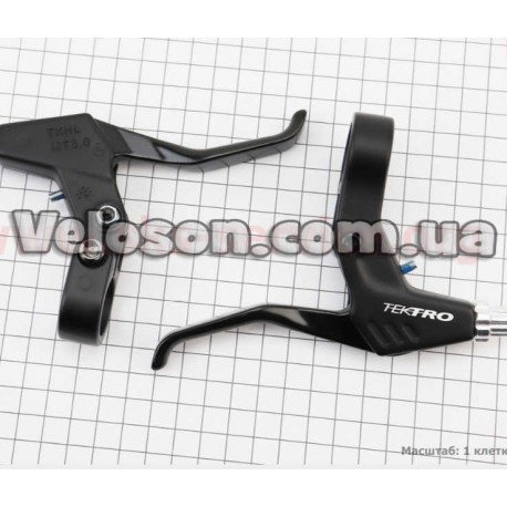 Тормозные ручки V-brake, алюминиевые, черно-серые RS360A TEKTRO