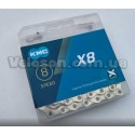 Цепь KMC x8 приводная 1/2х3/32х116L на 7-8 скоростей Silver
