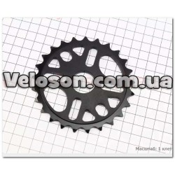 Звезда передняя 25Т 1/2"x1/8" на "ВМХ", алюминиевая, черная KL-C206 KENLI