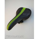 Сідло спортивне велосипедне зелена смуга із замком сідла (мод VZ-10-5)