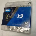 Ланцюг KMC X9 silver/gray (з замком) 9 швидкостей 114 ланок