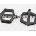 Педали BMX 9/16" (105x102x23mm) пластиковые, чёрные HF-701 Китай