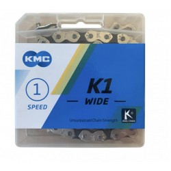 Цепь KMC К1 BMX/FIX Silver/Black 1/2 X 1/8 110 ланок с замком в боксе