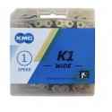 Цепь KMC K1 BMX/FIX Silver/Black 1/2 X 1/8 110 ланок с замком в боксе