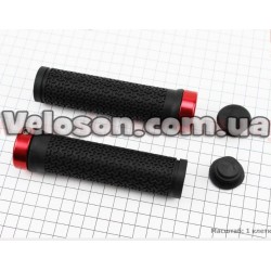 Ручки руля 130мм с зажимом Lock-On, черно-красные TPR-083 FB ONE