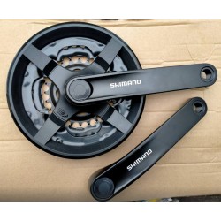 Шатуны Shimano FC-TY301 лапка 175 мм. звезды 42х34х24Т с защитой черный