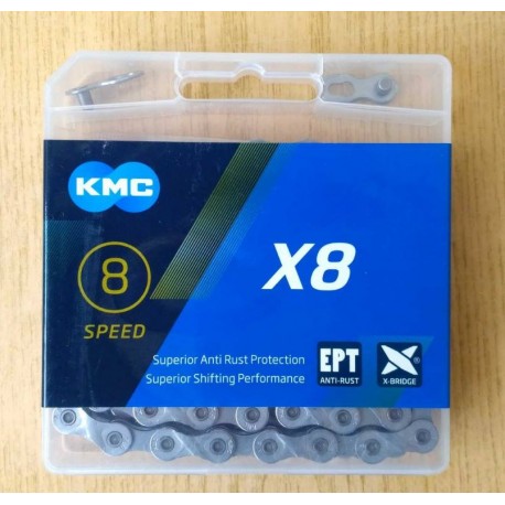 Ланцюг KMC X8 EPT 1/2х3/32х116L EPT  до 8 звезд включительно