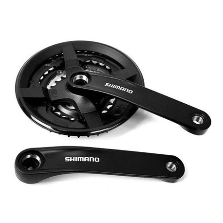 Shimano шатуни AFCTY301C244CL BK , 42-34-24Т, із PL захистом, L- 170 мм, 6/7/8 spd, алюмінієві зі сталевими зірками