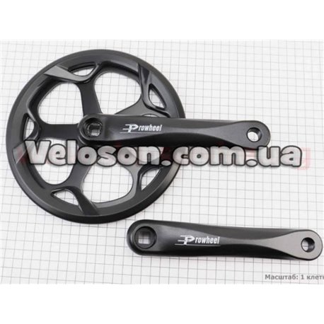 Prowheel шатун PRO-846 Single , зірка- вузька 3/32" х 46Т MTB ланцюг, під квадрат (118-122,5 мм), довж- 170мм, із захистом