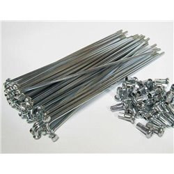 Спиця Хром 255мм СР + хром ніпель, 14G, 2mm, Тайвань SLE , упаковка - 100 шт,