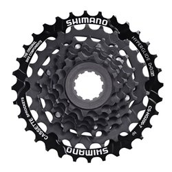 Shimano касета ACSHG20072-32, , 7-ми швидкісна, Чорна, 12-32T, із локрінгом