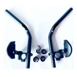 Лежак алюминиевый для велосипеда черный + накладки под локти и вставки под разную толщину руля комплект