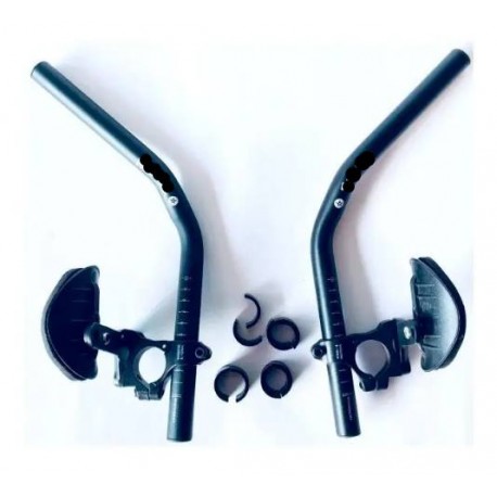 Лежак алюминиевый для велосипеда черный + накладки под локти и вставки под разную толщину руля комплект