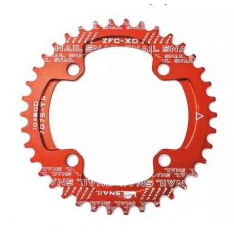 Звезда-неспадайка к шатуну NW AL 38T круг BCD 104 красный SNAIL