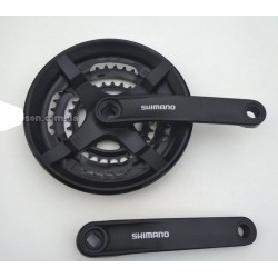 Шатуны Shimano TY-301 алюминиевая система со звездами 48/38/28