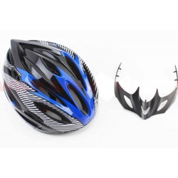 Шлем велосипедный L (54-62 см) съемный козырек черно-синий Китай