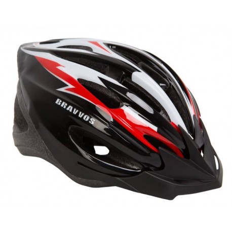 Шлем велосипедный HEL127 черно-бело-красный М