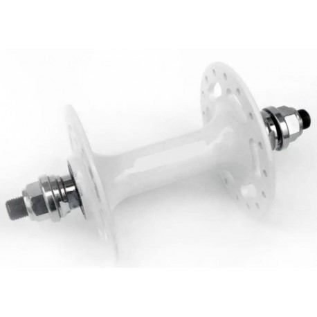 Втулка Quando Втулка  FIXED/TRECK, ПЕРЕДНЯЯ,  АЛЮМИНИЕВАЯ, на 36 спиц. БЕЛАЯ.