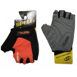 Перчатки без пальцев S черно-оранжевые, с гелевыми вставками под ладонь SBG-1457 SPELLI