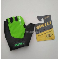 Перчатки без пальцев S-черно-салатовые, с гелевыми вставками под ладонь SBG-1457 SPELLI