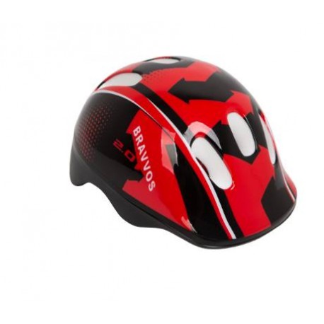 Шлем велосипедный HEL100 черно-красный детский