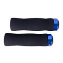 Ручки руля Грипсы 130 черный с синим замком BC-GR6497 неопреновые