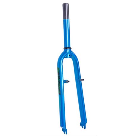 Вилка 24 жорстка сталь 1-1/8 rod-200 б/різьб. v-br синій YS 7992