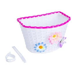 Корзина пластик с креплением на руль/вынос 150x165x235см білий з рожевим BRAVVOS FL-BS22-02