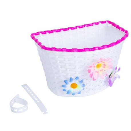 Корзина пластик с креплением на руль/вынос 150x165x235см білий з рожевим BRAVVOS FL-BS22-02