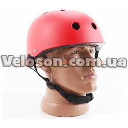 Шлем велосипедный подростковый BMX M (54-57см), 11 вент. отверстий, красный Китай