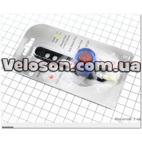 Фонарь задний 1 диод алюминиевый, синий Китай