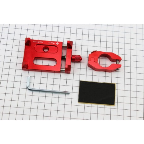 Держатель телефона на руль металлический КРАСНЫЙ Китай