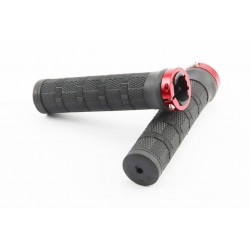 Ручки керма 130мм з затискачем Lock-On, чорно-червоні Китай