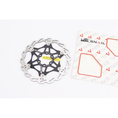 Гальмівний диск 160мм, кріпл. 6 болтів, на алюмінієвому павуку, чорний FD-01 SNAIL