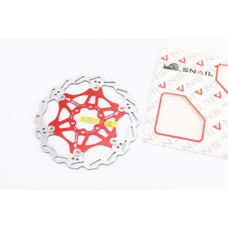 Тормозной диск 160мм, под 6 болтов, на алюминиевом пауке, красный FD-01 SNAIL