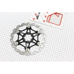 Гальмівний диск 180мм, кріпл. 6 болтів, на алюмінієвому павуку, чорний FD-01 SNAIL