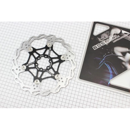 Гальмівний диск 203мм, кріпл. 6 болтів, на алюмінієвому павуку, чорний FD-01 SNAIL