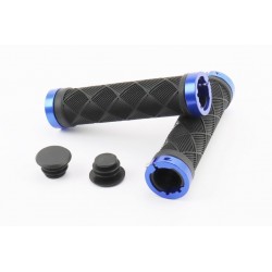 Ручки керма 130мм з затискачем Lock-On з двох сторін, чорно-сині TPE-093 FB ONE