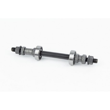 Ось задняя MTB 3/8"х180мм, пром-подшипники 6200 2RS, крепл. гайка, чёрная FB-AX12R Китай