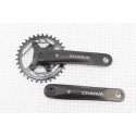 Шатуны "квадрат" 170мм, 34T (BCD: 76мм) MTB, алюминиевые, черные CHARM-34T PROWHEEL