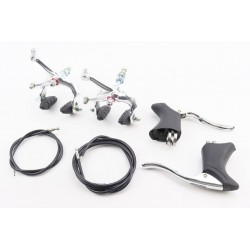 Гальмо ROAD V-brake кліщового типу, переднє+заднє, хід колодки 42-53мм, з ручками, тросами, алюмінієве, HJ-570AG ALHONGA