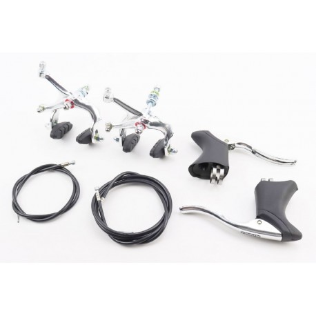 Гальмо ROAD V-brake кліщового типу, переднє+заднє, хід колодки 42-53мм, з ручками, тросами, алюмінієве, HJ-570AG ALHONGA