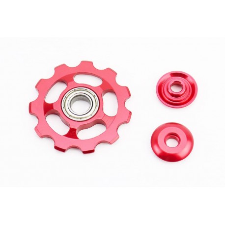 Ролик перекидки цепи задней 11T, пром-подшипник 689ZZ, алюминиевый, красный KL-4011А Китай