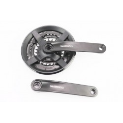 Шатуни "квадрат" 170мм, 42.34.24T MTB, алюмінієві, чорні Tourney FC-TY301 SHIMANO