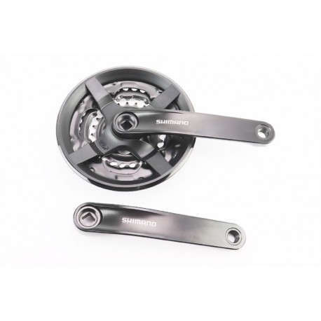 Шатуни "квадрат" 175мм, 42.34.24T МТВ, алюмінієві, чорні Tourney FC-TY301 SHIMANO