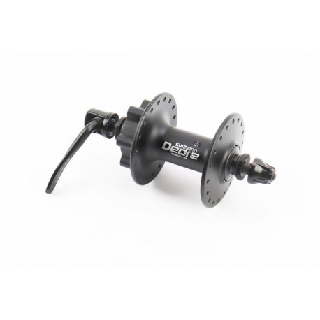 Втулка передняя MTB алюминиевая 14Gx36H, Disk-brake, крепл. эксцентрик, чёрная DEORE НВ-M525A SHIMANO