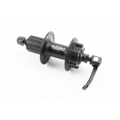 Втулка задняя MTB алюминиевая 14Gx36H под кассету 8-10зв, Disk-brake, крепл. эксцентрик, чёрная DEORE FH-M525A SHIMANO