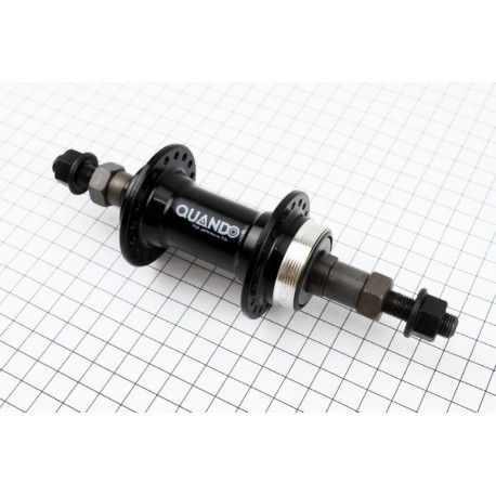 Втулка задня MTB алюмінієва 14Gx36H під вільнобіг, V-brake, кріпл. гайка, чорна KT-A11R QUANDO