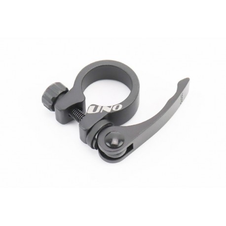 Затискач (хомут) труби сидіння MTB 28,6мм, кріпл. ексцентрик, алюмінієвий, чорний XTB-C UNO