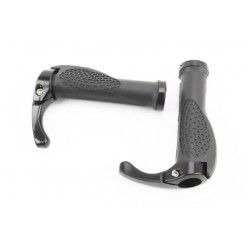 Ручки керма 140мм з затискачем Lock-On, ергономічні з ріжками, чорні Китай